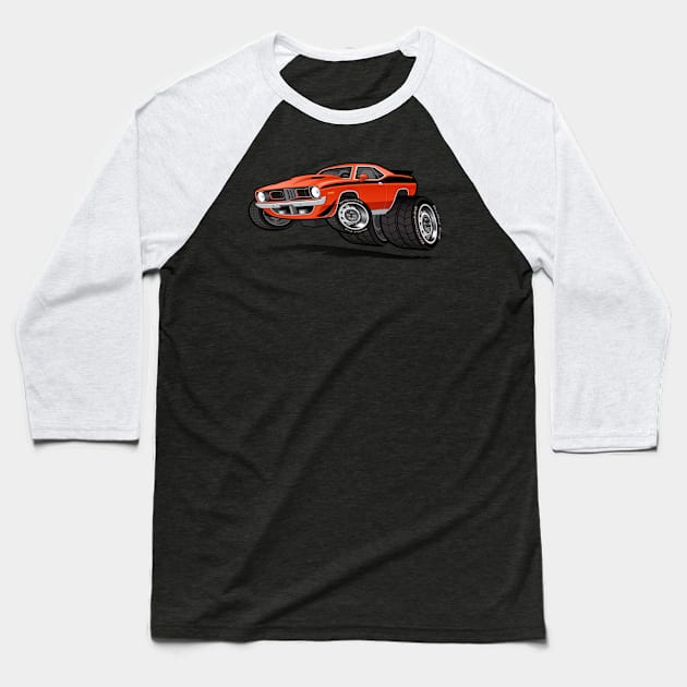 72 Hemi Cuda Baseball T-Shirt by Goin Ape Studios